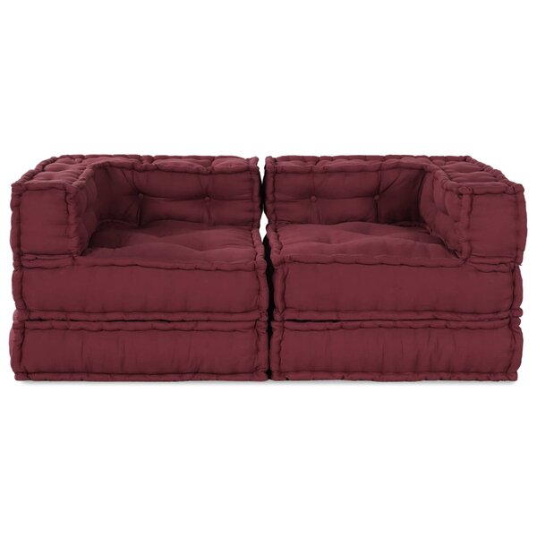 vidaXL Unité de canapé modulaire 2 Pièces Marron 140 x 70 x 56 cm Tissu