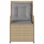 vidaXL Banc de jardin avec coussin 2 Pièces Beige Poly rotin