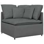 vidaXL Canapé modulaire et repose-pieds et coussins tissu gris foncé