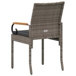 vidaXL Chaises de jardin avec coussin 4 Pièces Gris et Gris foncé