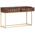 Vidaxl table console 122x36x75 cm bois de manguier massif