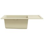 vidaXL Évier de cuisine avec trou de trop-plein ovale Beige Granit