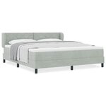 Lit Box Spring vidaXL avec Matelas Gris clair 180x200 cm en Velours