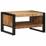 vidaXL Table basse 70x50x38 cm bois de manguier massif brut