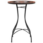 vidaXL Table de bistro mosaïque terre cuite blanc Ø50x70 cm céramique