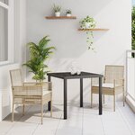 Chaises de jardin vidaXL 2 Pièces avec coussins Beige en poly rattan