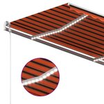 vidaXL Auvent manuel rétractable avec LED 300x250 cm Orange et marron