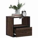 vidaXL Tables de chevet murales 2 Pièces chêne marron 40x31x39 5 cm