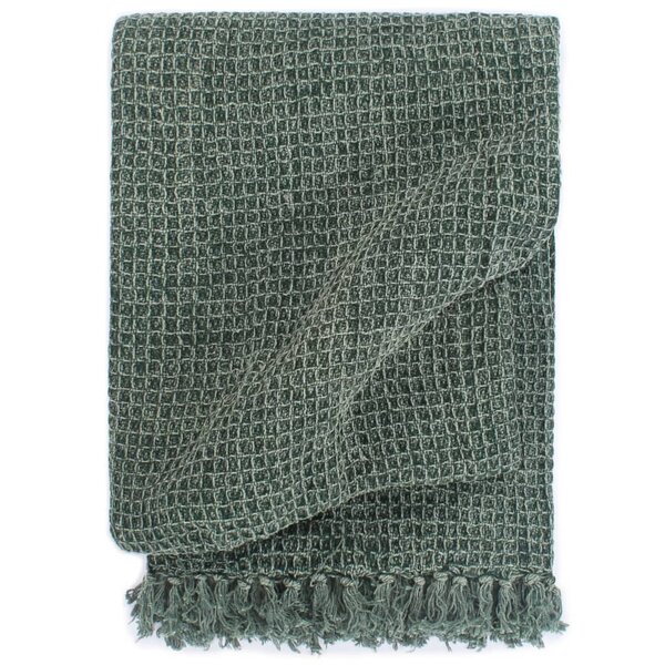 vidaXL Couverture Coton 160 x 210 cm Vert foncé