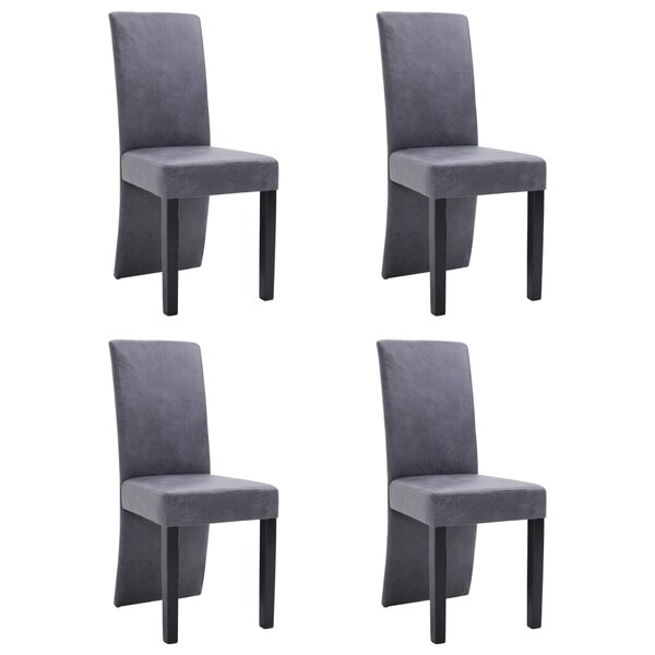 vidaXL Chaises à manger lot de 4 gris similicuir daim