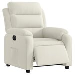 vidaXL Fauteuil inclinable électrique Crème Velours