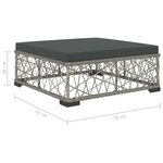 vidaXL Salon de jardin 8 Pièces avec coussins résine tressée gris