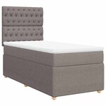 vidaXL Sommier à lattes de lit avec matelas Taupe 80x200 cm Tissu