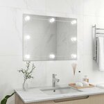 vidaXL Miroir mural sans cadre avec lampes LED Rectangulaire Verre