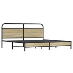 vidaXL Cadre de lit en métal sans matelas chêne sonoma 200x200 cm