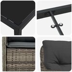 vidaXL Ensemble de salle à manger pour jardin 5 Pièces Gris Poly rotin