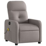 vidaXL Fauteuil de massage inclinable électrique Taupe Tissu