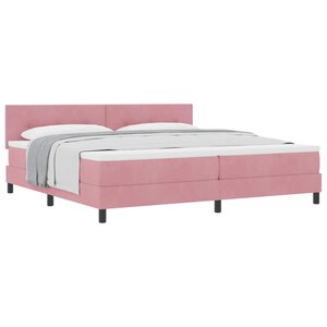 vidaXL Lit à ressorts avec matelas Rose 200 x 200 cm Velours