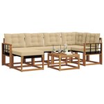 vidaXL Ensemble de canapés d'extérieur 7 pc Naturel et Beige