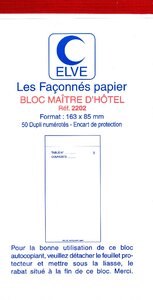 Bloc MAITRE D'HOTEL 165X85 50/2+0 ELVE