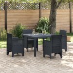 vidaXL Ensemble de jardin 5 pièces avec coussins Anthracite en Rotin Polypropylène