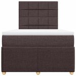 vidaXL Sommier à lattes de lit et matelas marron foncé 120x190cm tissu