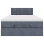vidaXL Cadre de lit ottoman et matelas gris foncé 120x200 cm velours