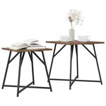 vidaXL Ensemble de tables d'appoint 2 Pièces Chêne fumé et noir