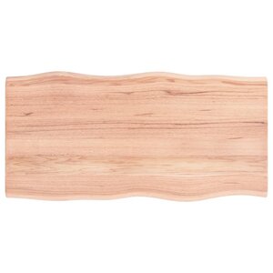 vidaXL Dessus de table bois chêne massif traité bordure assortie