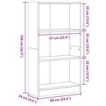 vidaXL Bibliothèque chêne sonoma 60x24x109 cm bois d'ingénierie