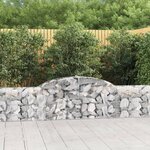 vidaXL Paniers à gabions arqués 2 Pièces 300x30x60/80 cm Fer galvanisé