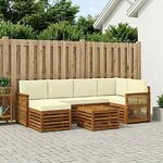 vidaXL Ensemble de canapés d'extérieur 6 pc Naturel et Crème