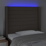 vidaXL Tête de lit à LED Taupe 83x16x118/128 cm Tissu