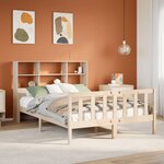 vidaXL Lit bibliothèque sans matelas 160x200 cm bois massif de pin