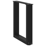 vidaXL Pieds de table basse en U 2 pièces Noir 28 x (42-43) cm Acier