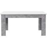 Table à manger 6-8 personnes - Blanc et béton clair - 160 x 90 x 75 cm