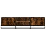 vidaXL Meuble TV chêne fumé 160x35x41 cm bois d'ingénierie et métal
