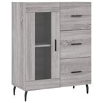 vidaXL Buffet sonoma gris 69 5x34x90 cm bois d'ingénierie
