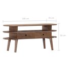 vidaXL Meuble TV 110x35x50 cm Bois d'acacia solide