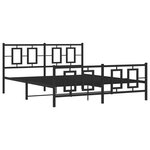 vidaXL Cadre de lit métal sans matelas avec pied de lit noir 160x200cm