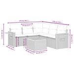 vidaXL Salon de jardin 6 Pièces avec coussins gris résine tressée