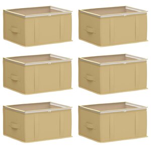 vidaXL Boîte de rangement avec fenêtre transparente 6 Pièces Crème