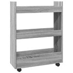 vidaXL Chariot de rangement étroit 3 niveaux sonoma gris
