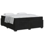 vidaXL Cadre de lit avec matelas Noir 180 x 200 cm Velours