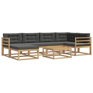 vidaXL Ensemble de canapés d'extérieur 7 pc Blanc et anthracite