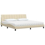 vidaXL Lit avec matelas crème 200x200 cm tissu