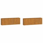 vidaXL Jardinières murales 2 Pièces Rouillé Acier corten 53x10x17 cm