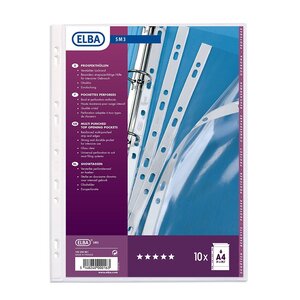 Sachet de 10 Pochettes perforées SM3 A4 PVC 0 10 mm Lisse OXFORD