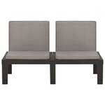 vidaXL Banc de salon de jardin avec coussin Plastique Gris