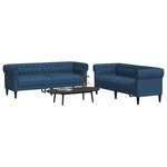 vidaXL Ensemble de canapés 2 Pièces bleu tissu